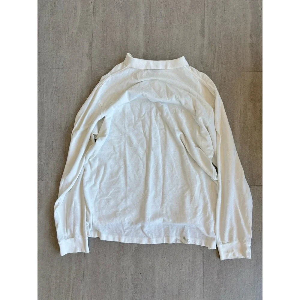 Polo Ralph Lauren Rugby Shirt Long Sleeve Men’s XXL White Blue Preppy
